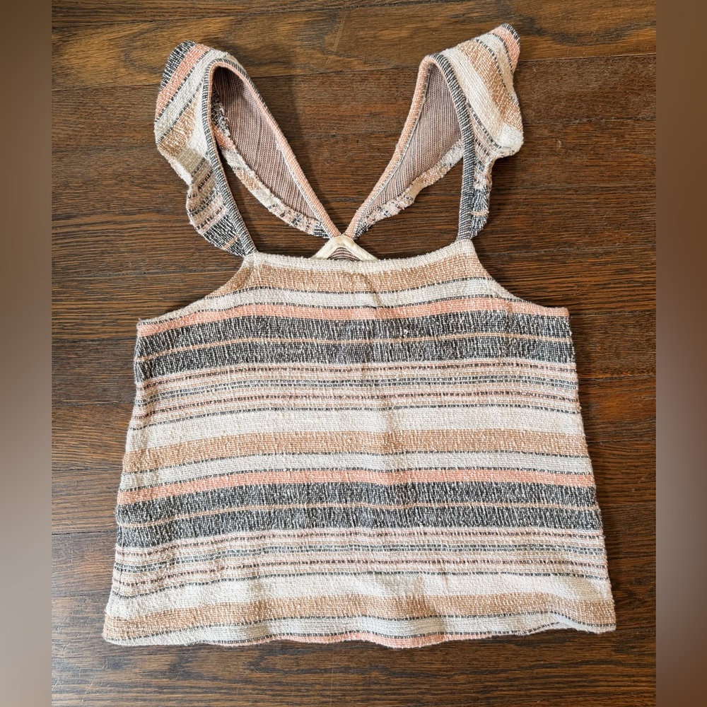 Madewell Striped Knit Tank in Blush, Cream & Charcoal